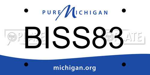 BISS83 Michigan License Plate
