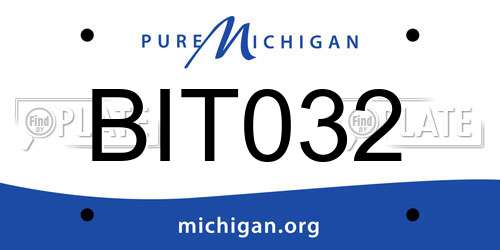 BIT032 Michigan License Plate