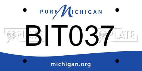 BIT037 Michigan License Plate