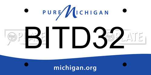 BITD32 Michigan License Plate