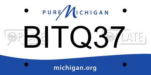BITQ37 Michigan License Plate