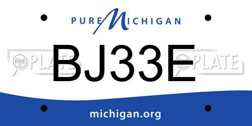 BJ33E Michigan License Plate