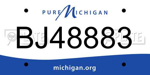 BJ48883 Michigan License Plate
