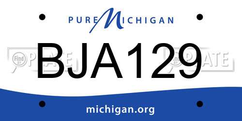 BJA129 Michigan License Plate