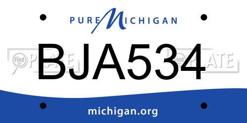 BJA534 Michigan License Plate