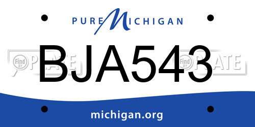 BJA543 Michigan License Plate