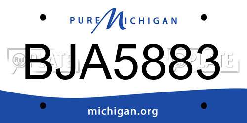 BJA5883 Michigan License Plate