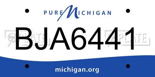 BJA6441 Michigan License Plate