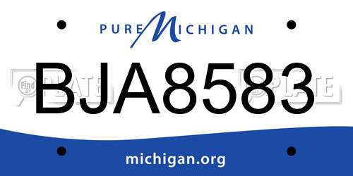 BJA8583 Michigan License Plate