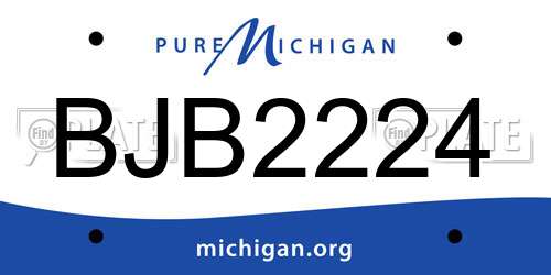 BJB2224 Michigan License Plate
