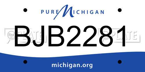 BJB2281 Michigan License Plate
