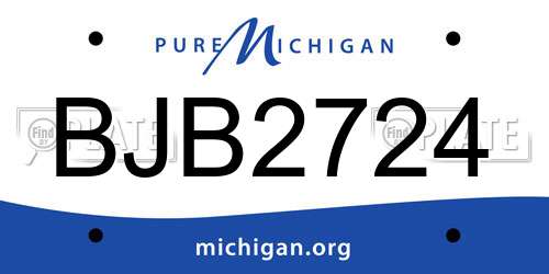 BJB2724 Michigan License Plate