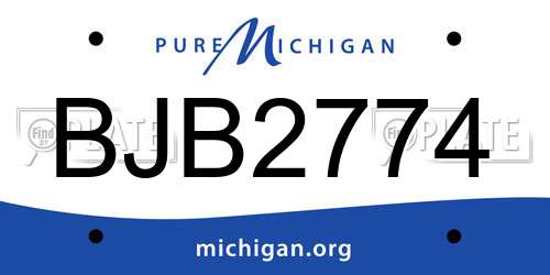 BJB2774 Michigan License Plate