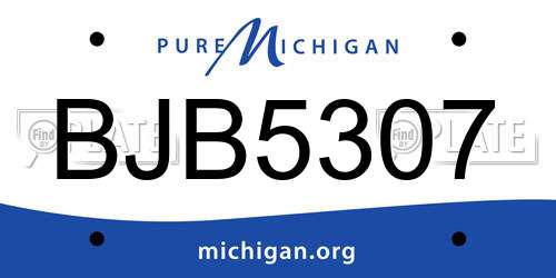 BJB5307 Michigan License Plate