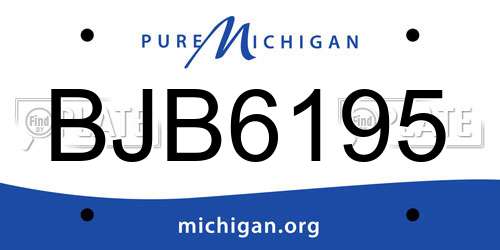 BJB6195 Michigan License Plate