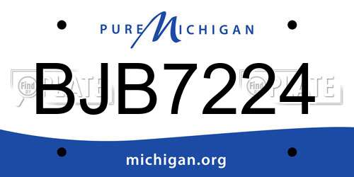 BJB7224 Michigan License Plate