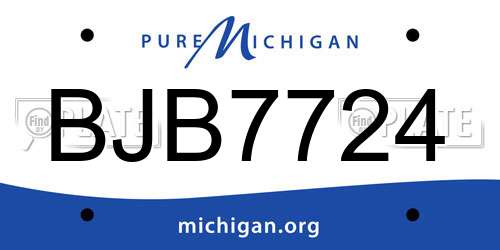 BJB7724 Michigan License Plate