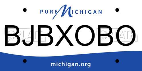 BJBXOBO Michigan License Plate