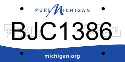 BJC1386 Michigan License Plate