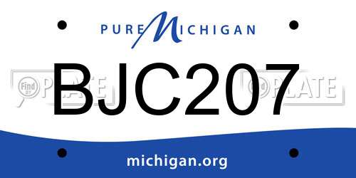 BJC207 Michigan License Plate