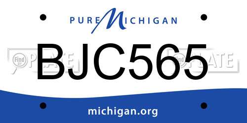 BJC565 Michigan License Plate
