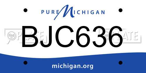 BJC636 Michigan License Plate