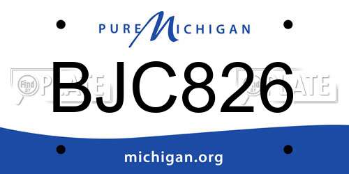 BJC826 Michigan License Plate
