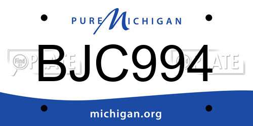 BJC994 Michigan License Plate