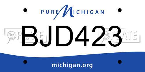 BJD423 Michigan License Plate