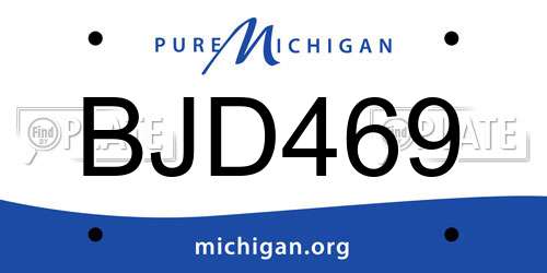 BJD469 Michigan License Plate