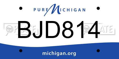 BJD814 Michigan License Plate