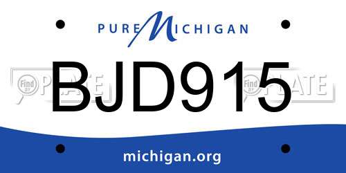 BJD915 Michigan License Plate