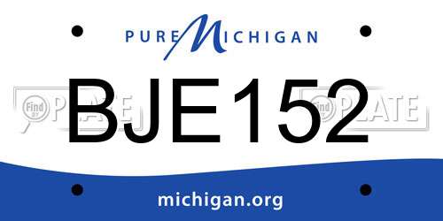 BJE152 Michigan License Plate