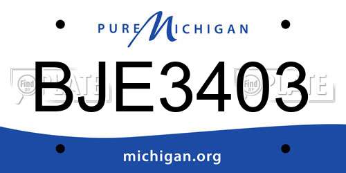 BJE3403 Michigan License Plate