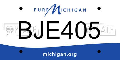 BJE405 Michigan License Plate