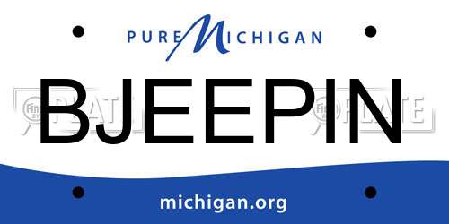 BJEEPIN Michigan License Plate