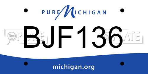 BJF136 Michigan License Plate