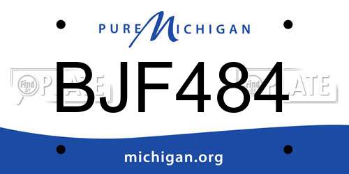 BJF484 Michigan License Plate