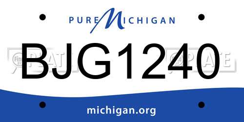 BJG1240 Michigan License Plate