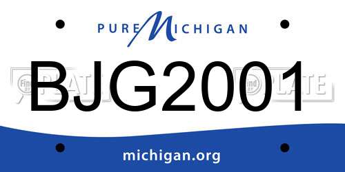BJG2001 Michigan License Plate