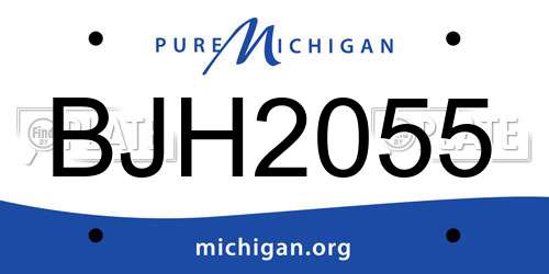 BJH2055 Michigan License Plate