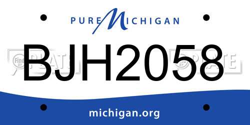 BJH2058 Michigan License Plate