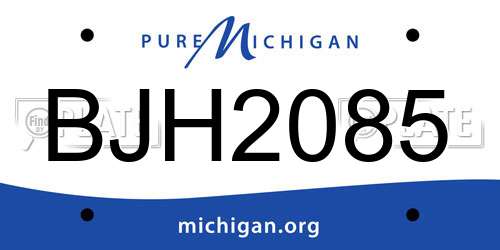 BJH2085 Michigan License Plate