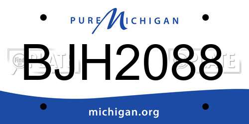 BJH2088 Michigan License Plate