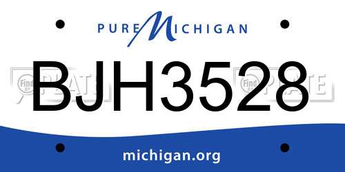BJH3528 Michigan License Plate