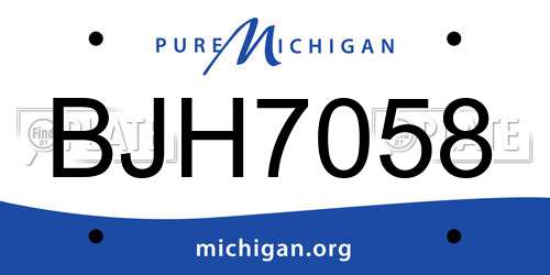 BJH7058 Michigan License Plate