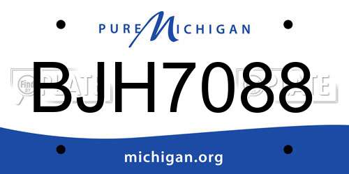 BJH7088 Michigan License Plate