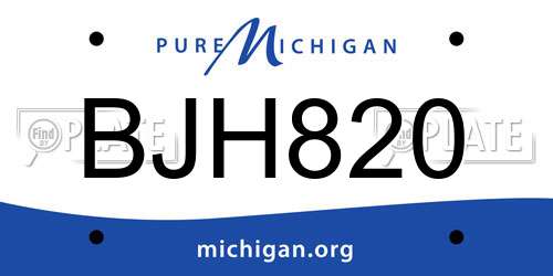 BJH820 Michigan License Plate