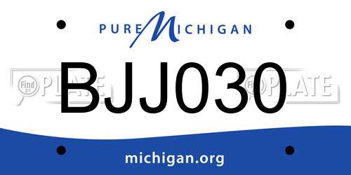 BJJ030 Michigan License Plate