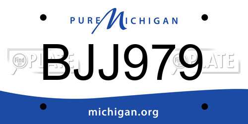 BJJ979 Michigan License Plate